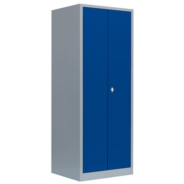 Lüllmann apparatuurkast, 2 compartimenten, 1800 x 800 x 500 mm, lichtgrijs/gentiaanblauw, 515721