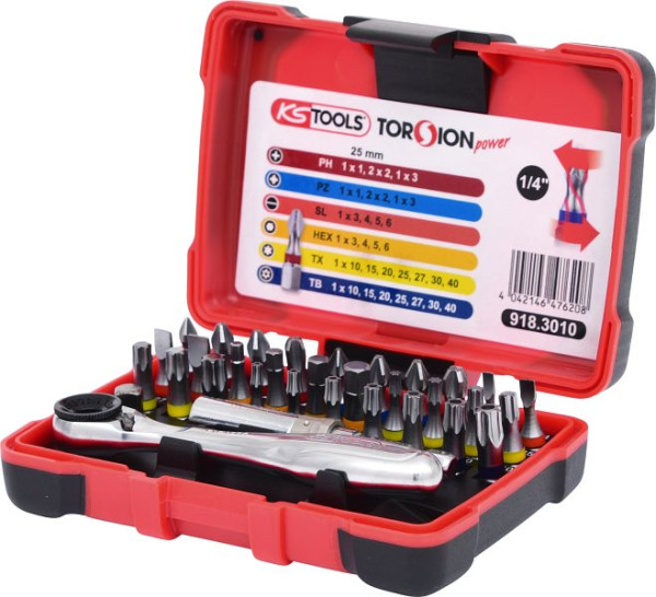 KS Tools 1/4" TORSIONpower bitbox, 32-delig, 918.3010