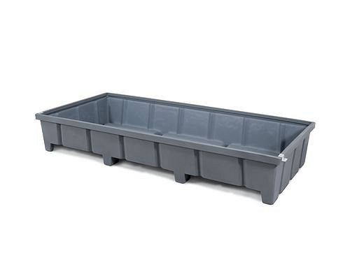 DENIOS schaplade type RWP 27.6 van polyethyleen (PE), voor legborden met vakbreedte 2700 mm, 201-372