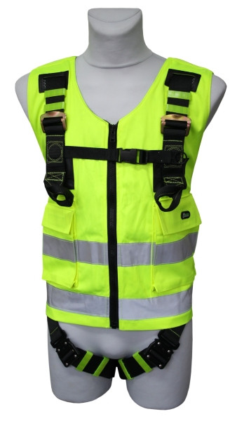 Funcke veiligheidsharnas met geel waarschuwingsvest, 10020201
