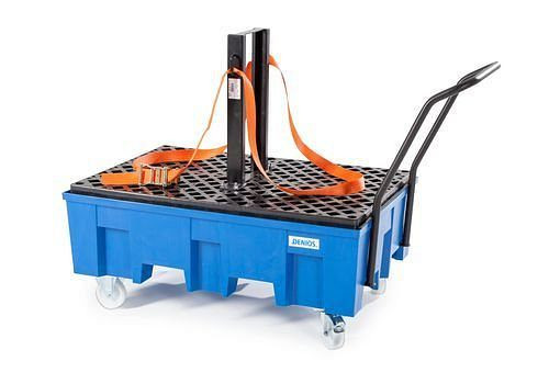 DENIOS ladingzekering set voor Euroline F2-200 F, bestaande uit spanband en houder voor 2 vaten, 229-527