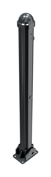 Schake-stijlpaal serie 477B Ø 76 mm, opklapbaar, zelfvergrendelend slot voor plugbevestiging, profielcilinderslot, 477UZB