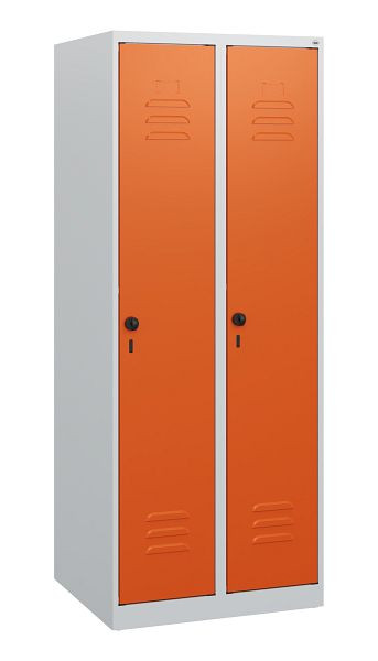 C+P Umkleidespind Classic PLUS, 2 Abteile, 1530x600x500mm, 7035/2004, Drehriegel, 0800005-20 S10030