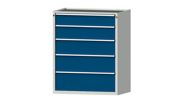 ANKE werkbanken ladekast, model 4007 V, 1060 x 675 x 1280 mm, RAL 7035/5010, kuip, 611.512