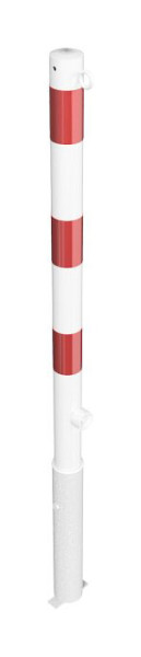 Schake afzetpaal stalen buis Ø 60 x 2,5 mm afneembaar met driehoekslot, thermisch verzinkt en wit gecoat, 1 oog, 460FB/1