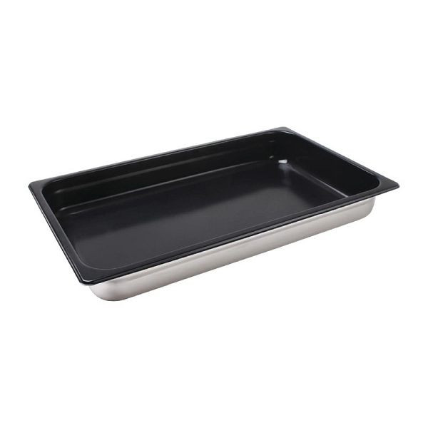 Vogue roestvrijstalen bak met antiaanbaklaag GN1/1 6.5cm, CS753