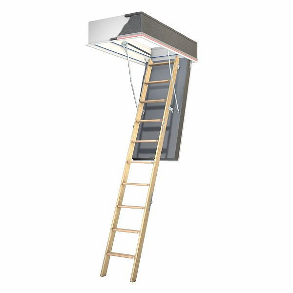 Wellhöfer zoldertrap GutWolz met thermische isolatie WSPH, plafondopening 140 x 70 cm, hoogte vrije ruimte 248-258 cm, 296000136