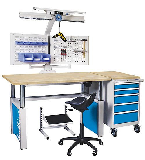 Bedrunka + Hirth Hydline - zware tafel, BxDxH 1500 x 750 x 700-1000 mm, 03.15.40.07