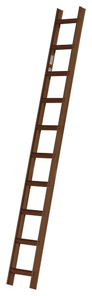 HYMER dakladder, RAL 8014 sepiabruin gecoat, 10 sporten, lengte 2,80 m, 409310