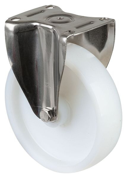 BS rollen RVS zwaarlastwiel bokwiel, RVS, kunststof wiel, glijlager, schroefplaat 200 mm, draagvermogen 450 kg, HS110.A90.201