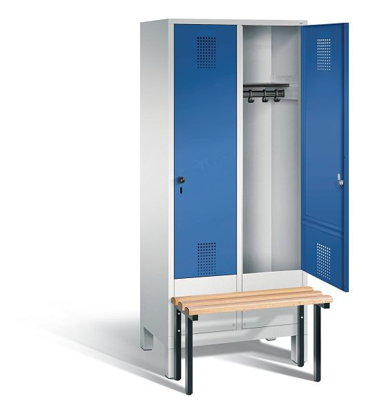 C+P garderobe Evolo, H1850xW810xD815mm, kleur: lichtgrijs / gentiaanblauw, 48030-22 S10026