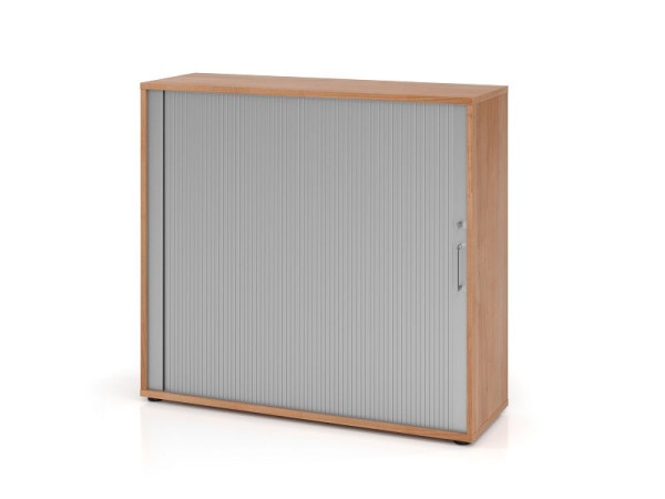 Hammerbacher rolluikkast 1733S BS, 3 OH, romp: notenhout / rolluik: zilver, 120 x 40 x 110 cm (BxDxH), V1733S/N/S/BS