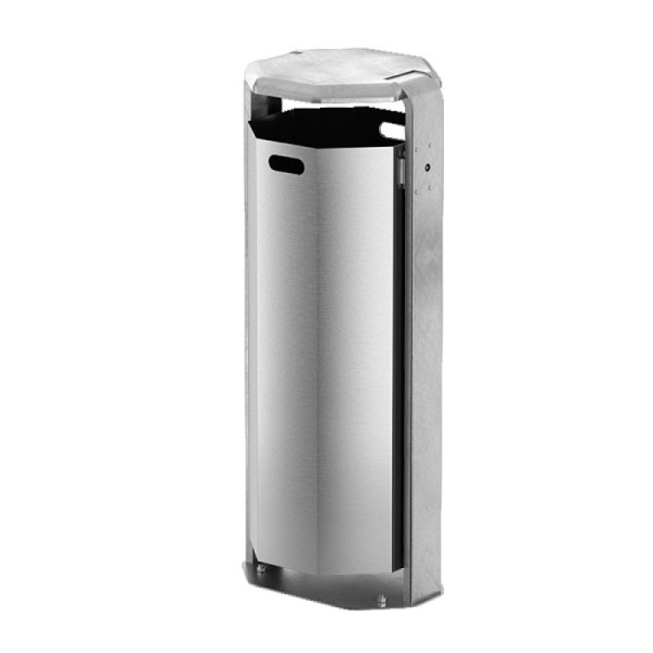 Stein HGS HGS afvalbak -City 700- met deksel, om vast te schroeven met bodemplaat, (140x180x5mm), met asbak, container en standaard zonder verf, 12705-0201