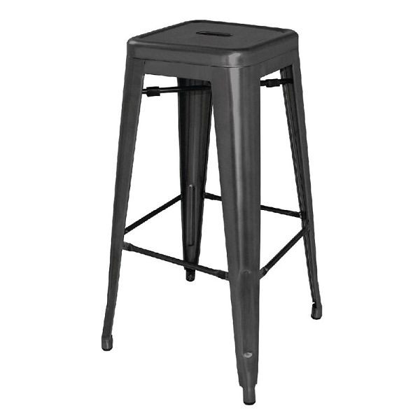 Bolero Bistro hoge stalen bistro barkrukken in zwart (4 stuks), DL881
