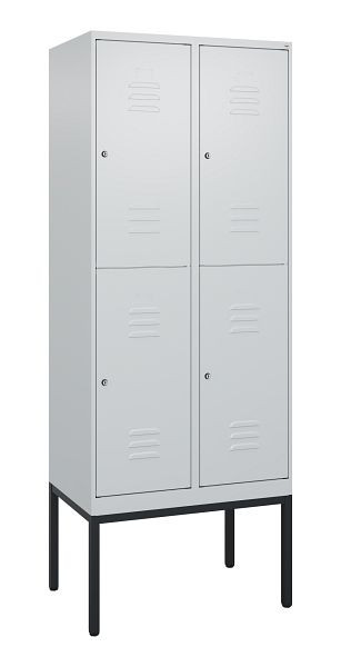 C+P dubbeldekskast Classic PLUS, frame, 2 vakken, 2120x800x500mm, 7035/7035, cilindersloten, 0803307-22 S10024