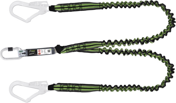 Kratos Y-Verbindungsmittel aus elastischem Gurtband mit Falldämpfer 1,50 m mit Karabiner FA5010117 und 2 x FA5020755, FA3080015