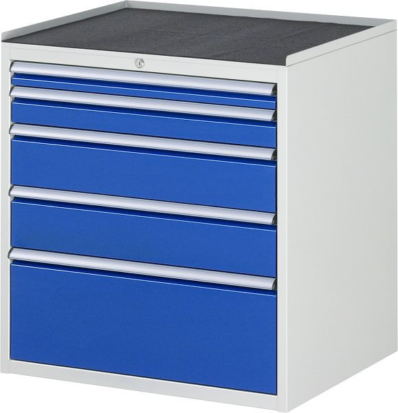 RAU ladekast serie 7000, B770 x D650 x H825mm, metalen onderstel, hoogte 25 mm, laden: 1xH60, 1xH90, 2xH150, 1xH270 mm, 13-XL5.2A-MT.11