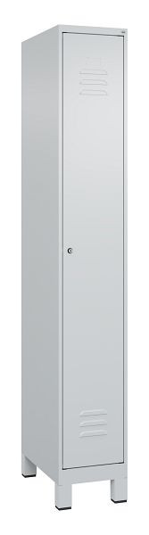 C+P luierkastje Classic PLUS met middenwand, voeten, 1950x300x500mm, 7035/7035, cilinderslot, 080010-10F S10024
