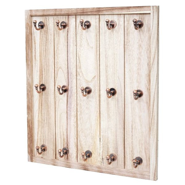 Mendler Marano bekerhouder, hangplank kast wandplank, shabby look vintage 50x45x5cm, naturel, 61479