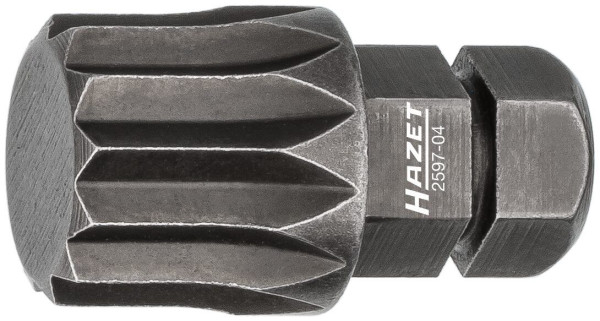 Hazet bit, massieve zeskant 8 (5/16 inch), intern meertands profiel XZN, M12, 2597-04