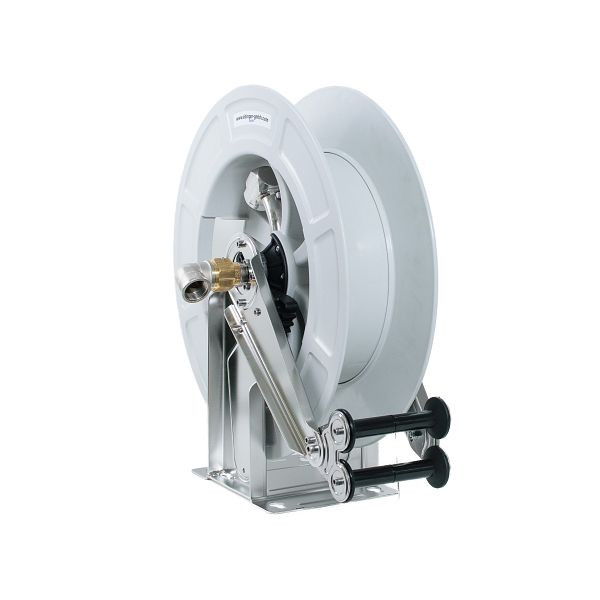 Ebinger slanghaspel OSK 500 met ABS-kunststof behuizing, frame en as van roestvrij staal, medium: koud water, zonder slang, 1/2" IT-aansluiting, 3.504.100