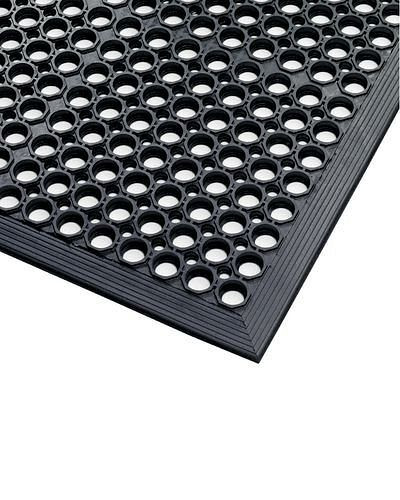 DENIOS ergonomische veiligheidsmat ST 9.30 voor natte ruimtes, zwart, 90 x 295 cm, 162-166