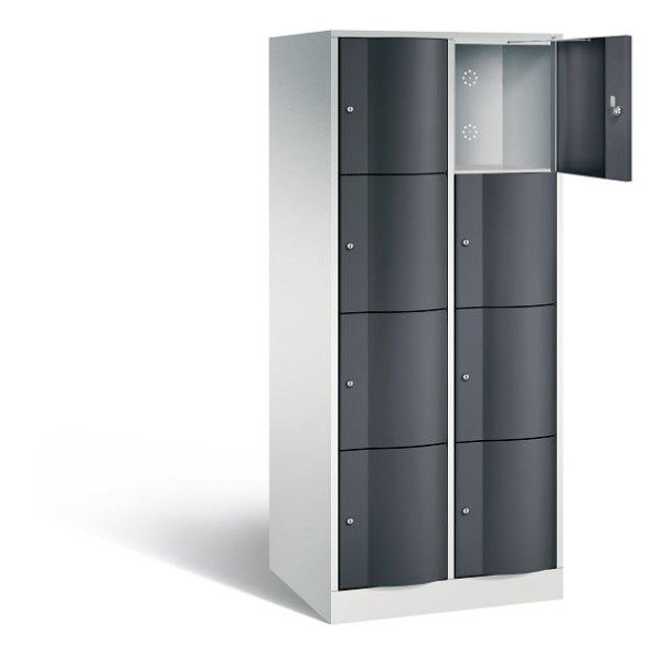 C+P XL lockerkast Resisto, H1950xB772xD640mm, kleur: lichtgrijs / zwartgrijs, 8470-273 S10032