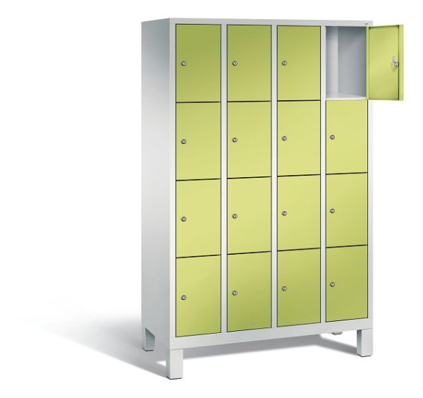 C+P lockerkast Evolo, H1850xB1190xD500mm, kleur: lichtgrijs / virid groen, 48010-404 S10091