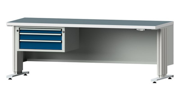 ANKE werkbanken werktafel LIFT met onderstel, model 522 VL, 2000 x 800 x 740-1140 mm, RAL 7035/5010, UBP 40 mm, 405.342
