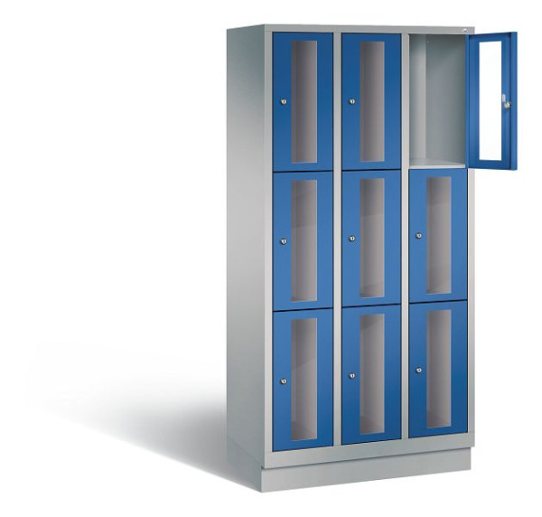 C+P lockerkast Classic, H1800xB900xD500mm, kleur: wit aluminium / gentiaanblauw, 8020A303 S10010
