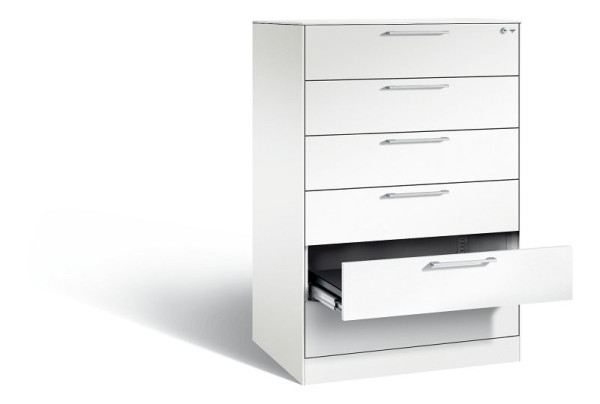 C+P archiefkast Asisto, H1310xB800xD600mm, kleur: verkeerswit, beugelgreep, 146223-623 S10261
