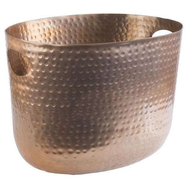 APS wijn/champagnekoeler, 30 x 23,5 cm, hoogte: 23 cm, aluminium, koperlook, gehamerd oppervlak, 7 liter, 36111