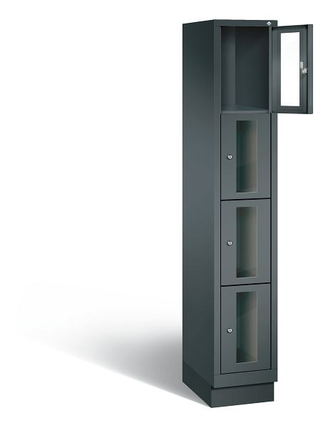 C+P Schließfachschrank Classic, 4 Fächer, H1800xB320xT500 mm, Anthrazit, 8020A104 S10022