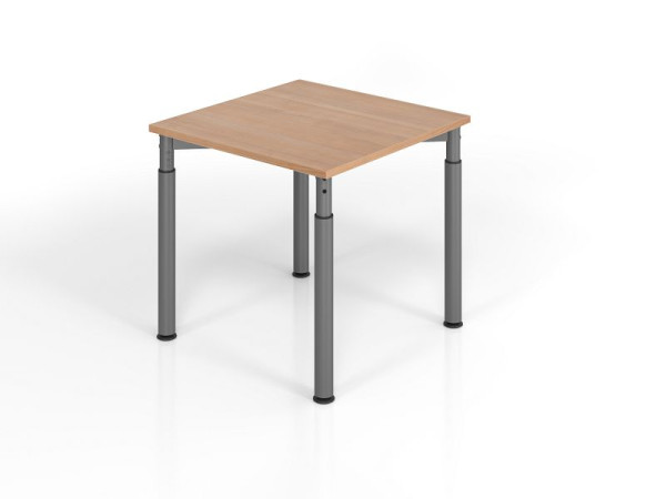 Hammerbacher bureau YS08, 80 x 80 cm, blad: walnoot, 25 mm dik, ABS dikke rand, rechthoekige vorm, grafiet, VYS08/N/G