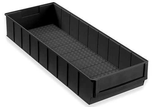 DENIOS pro-line ESD-plankdoos pro-line C3-B, PP, 185 x 500 x 81 mm, zwart, 12 stuks, 265173