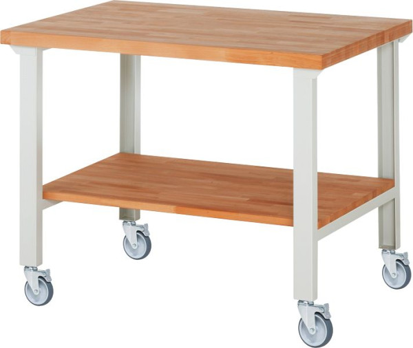 RAU verrijdbare werkbank 7000-7, 1250x900x1000mm, 4 zwenkwielen, 05-7000-7-129B4S4.12