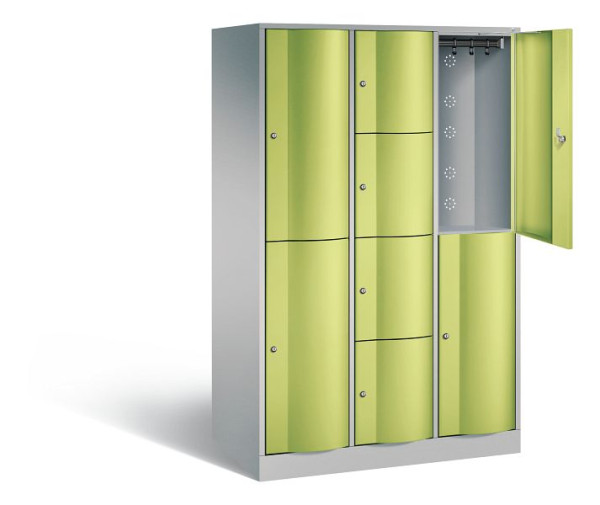 C+P XL combinatie lockerkast Resisto, H1950xB1148xD640mm, kleur: wit aluminium / virid green, 8070-3732 S10025