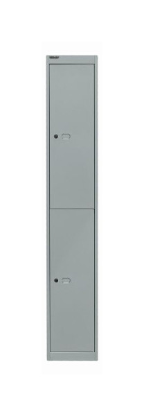 Bisley garderobekast office, 1 vak, 2 vakken, zilver, CLK122355