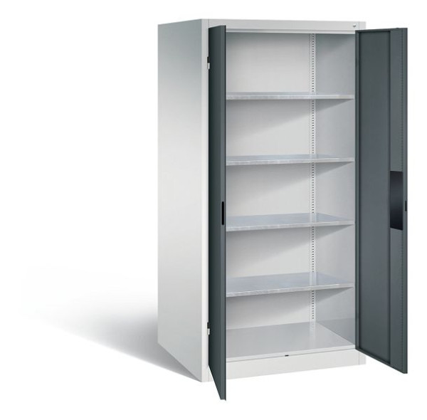 C+P gereedschapskast Acurado, H1950xW930xD800mm, kleur: lichtgrijs / antracietgrijs, verzonken handgreep, 8924-052 S10090