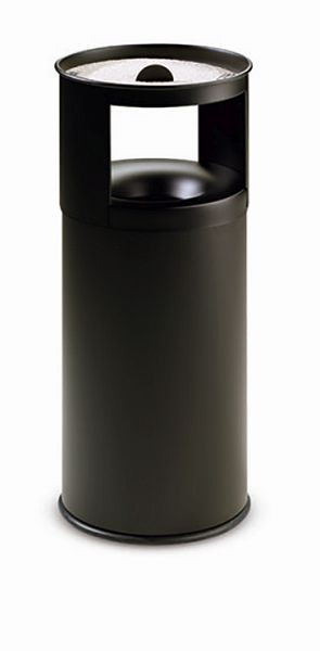 FLORENCE afval- en asbakcombinatie Zwart, B 310 x D 310 x H 800 mm, 390033