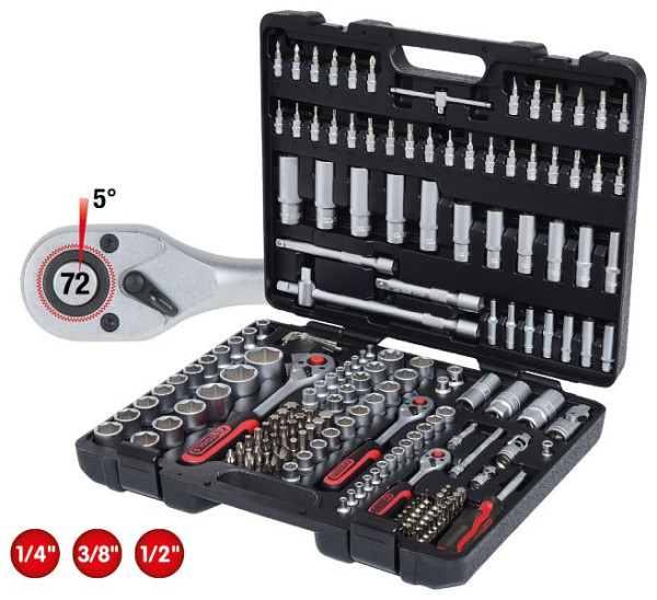 KS Tools 1/4"+3/8"+1/2" dopsleutelset, 179-delig, 917.0779