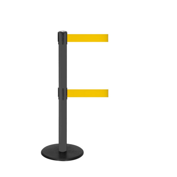 Stein HGS HGS personengeleidingssysteem -P-Line Duo-, antraciet, signaalgeel, met bandeindstuk (standaard), bandlengte: 2 x 4 m, 36403-1302