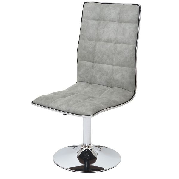 Mendler set van 2 eetkamerstoelen HWC-C41, stoel keukenstoel, in hoogte verstelbaar draaibaar, stof/textiel, vintage betongrijs, 59106