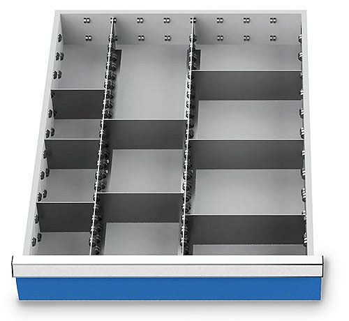 Bedrunka + Hirth lade-inzet T736 R 18-24, voor paneelhoogte 100/125 mm, 2 x MF 600 mm, 3 x TW 100 mm, 2 x TW 150 mm, 3 x TW 200 mm, 117BLH100