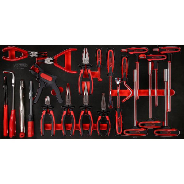 KS Tools PERFORMANCEplus gereedschapsset, 24-delig, tang en T-greep haakse sleutel, 813.0024