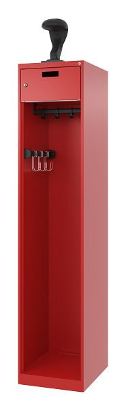 C+P brandweerkast Evolo, model PRAKTUS, 1 compartiment, H1850B400T500 mm, vuurrood, helmhouder, 0492015-12 S10005