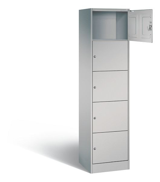 C+P lockerkast serie 8070, H1950xB460xD480mm, kleur: wit aluminium, 82700-10 S10116