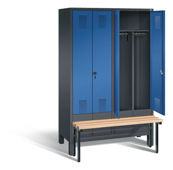 C+P zwart wit kastje Evolo, H1850xW1190xD815mm, kleur: zwart grijs / gentiaanblauw, 48032-40 S10047