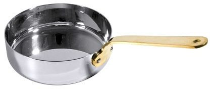 Contacto mini koekenpan 12 cm RVS met messing handvat, 3392/120