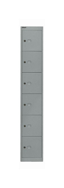 Bisley kantoorlockerkast, 1 vak, 6 vakken, zilver, CLK186355